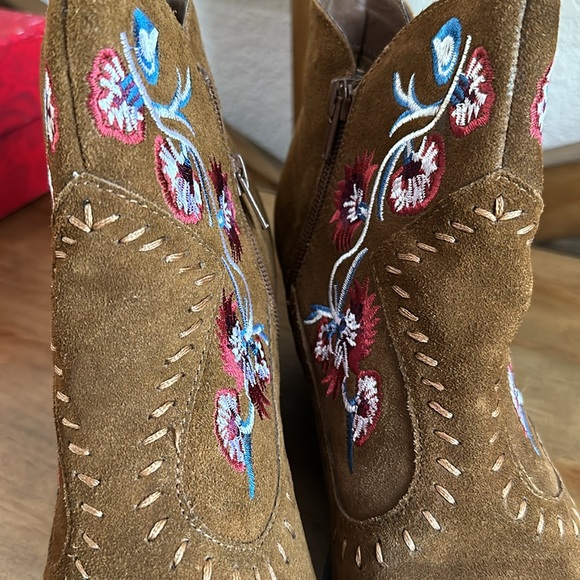 Carlos Santana Vivien Bourbon Brown Ankle Boots Booties - Picture 13 of 14